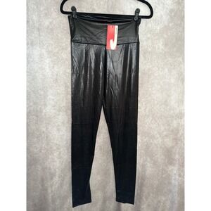 NWT JNT World Faux‎ Leather Leggings High Waist Black Stretch XL